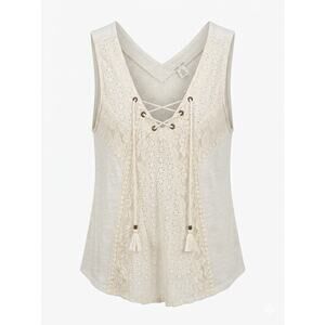 Clover + Scout | Eyelet Lace Sleeveless Top w/ Tassel Tie | Boho/Coachella | XL